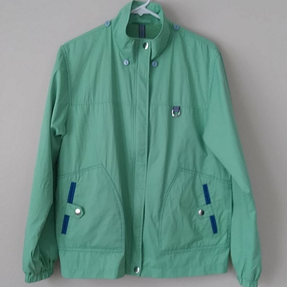 The Tog Shop Zippered Fall Lined Lightweight Coat M Green Blue Accent - Picture 2 of 16